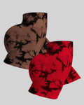 2 PCS Shorts de sport Trois quarts teints