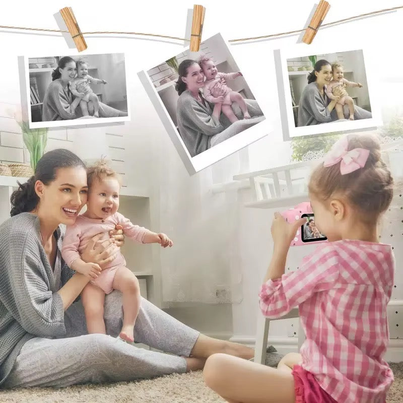 Kids Digital Camera, 13MP Photo, 1080P Video, 2-Inch Screen, Rechargeable Pink Camera for Kids