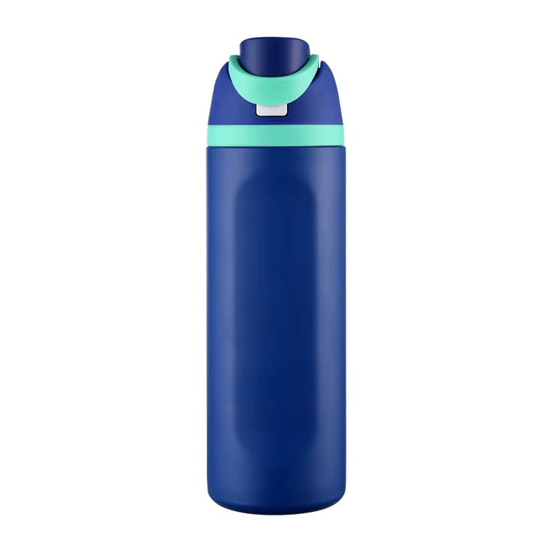 Insulated Stainless Steel Water Bottle with Flip Straw Lid, Leakproof Sports & Travel Bottle 24oz