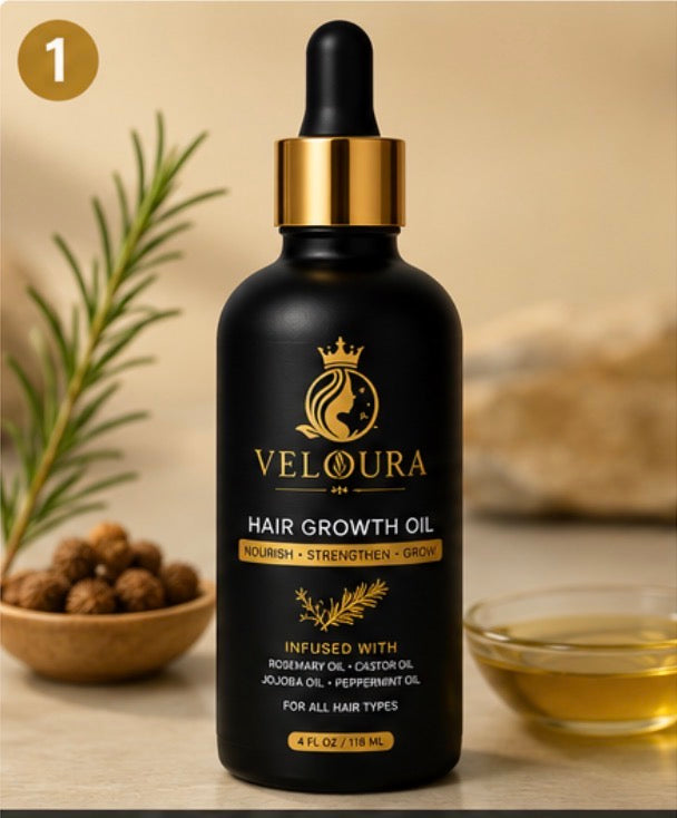 VELOURA LABS Hair Growth Oil, Nourishing & Strengthening Hair Oil for All Hair Types, 60 ml